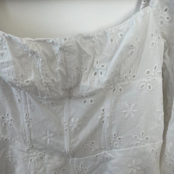 ⭐️ Barrera Eyelet Cottage Coquette Girly Classy Classic Picnic Chic Mini Dress - Picture 8 of 8